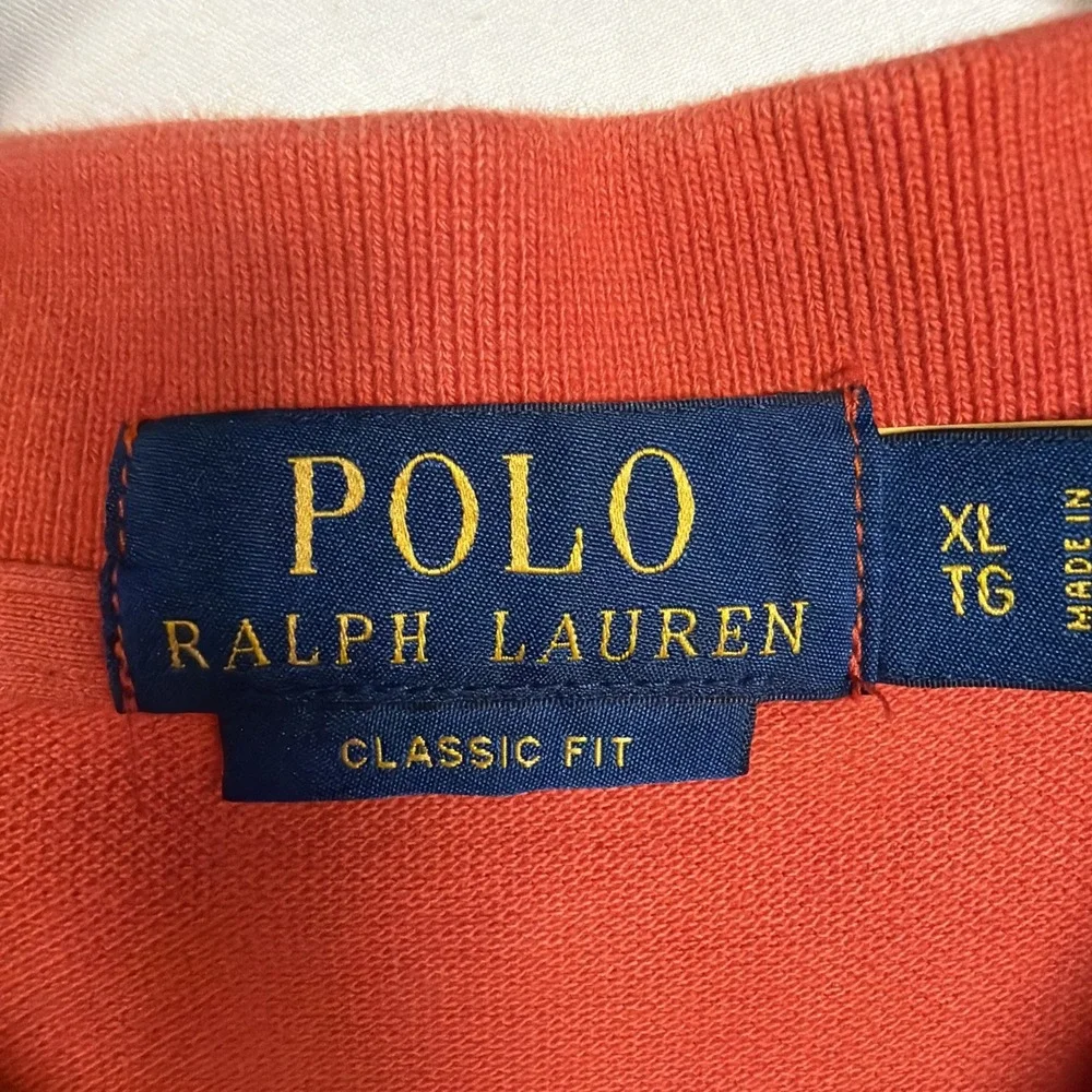 Polo Ralph Lauren Classic Fit Polo Shirt Orange Royal‎ Blue Pony